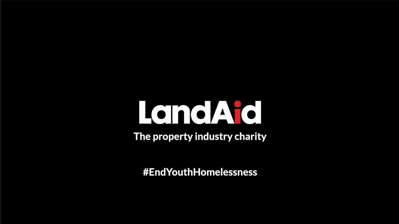 LandAid the property industry charity focussed on ending youth homelessness logo and strap line