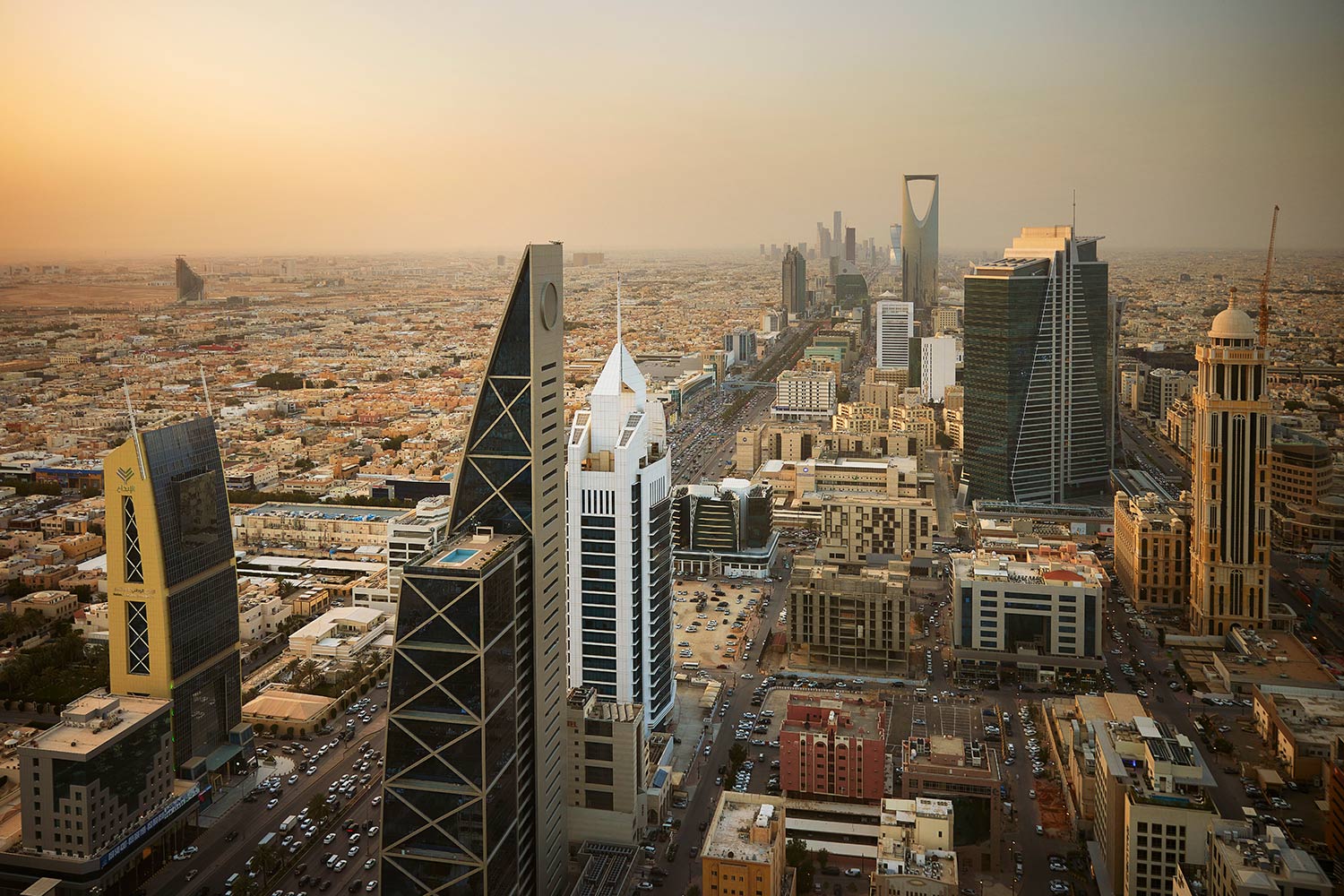 Aerial panorama of downtown of Riyadh City